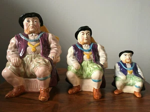Set of 3 Melba Ware Henry VIII Character Jugs - 4", 6 1/2" and 8" Tall - Picture 1 of 12