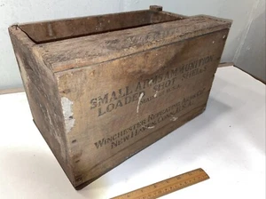 Winchester Wooden Ammunition Box Wood Ammo Box Small Arms 500 Repeater 12” X 9” - Picture 1 of 7