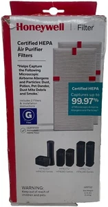 Honeywell 2pk Certified HEPA Replacement G Filters. Sealed Filters in Opened Box - Picture 1 of 8