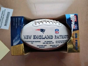 NFL Wilson On Field Championship Football W/Box New England Patriots SB 37 & 38 - Picture 1 of 20