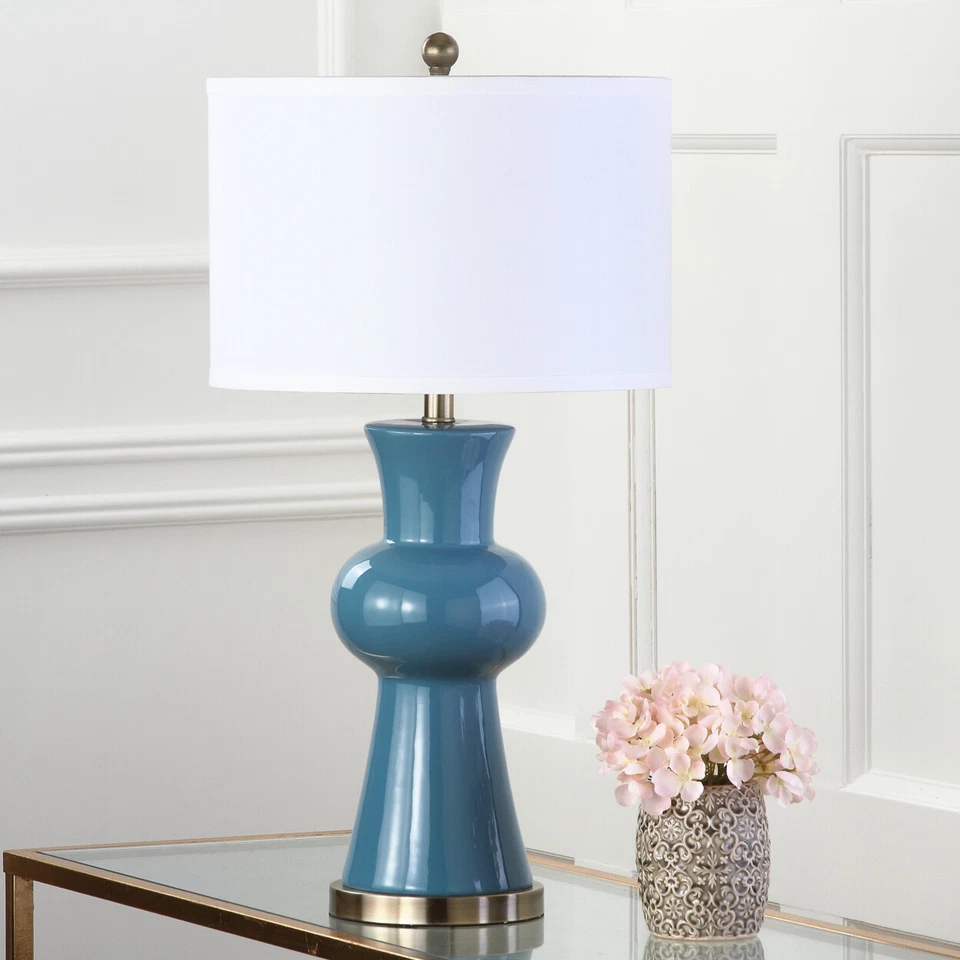 Safavieh Lighting Lola Column Blue and White Table Lamp Lit4150c Set of 2