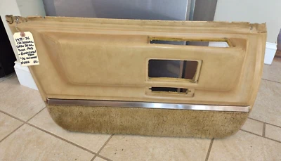 1971-76 Cadillac Fleetwood Sedan Deville Rear Lower Door Panel Pad Armrest *TAN* - Image 1 of 4