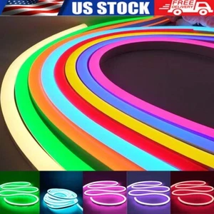 1M 5M 10M 12V Flexible Sign Neon Lights RGB Silicone Tube LED Strip Waterproof - Picture 1 of 27