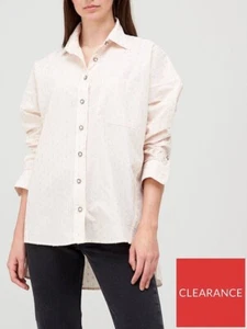 River Island Oversized Lurex Shirt - Pink Womens UK S RRP £32 - Picture 1 of 12