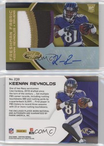 2016 Certified Mirror Gold /25 Keenan Reynolds #239 Rookie Auto RC