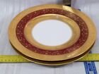 WORN HUTSCHENREUTHER RED AND GOLD ENCRUSTED UNDERPLATE Dinner 11”
