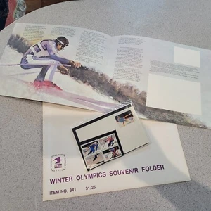 1980 USPS US Winter Olympics XIII Souvenir Folder Mint Stamp Set Vintage New - Picture 1 of 1