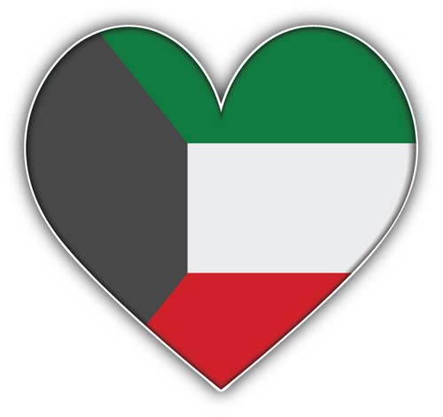 Kuwait Heart Flag Car Bumper Sticker Decal | eBay