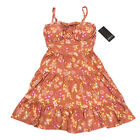 No Boundaries Womens Juniors Size S 3-5 Strapless Dress Floral Adobe Coral