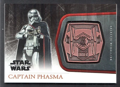 STAR WARS: THE FORCE AWAKENS SERIES 1 2015 MEDALLION CARD #M-54 CAPTAIN PHASMA - Image 1 of 3