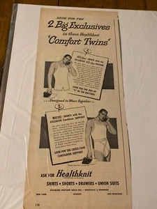 Anuncio de teléfono de ropa interior vintage de 1947 Healthknit para hombre - Imagen 1 de 1