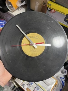 VTG Hanging Record Wall Clock Rolling Stones Mick Jagger Sticky Fingers - Picture 1 of 4