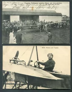 Zeppelin/ Flugpost 1912 Flugplatz Rotthausen Bildkarte Ahlers Johannisthal (AA09 - Bild 1 von 2