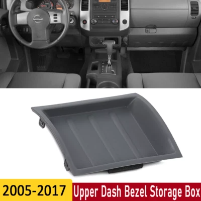 Fit For 2005 2006 2007-2017 Nissan Frontier Upper Dash Bezel Storage Box Black Foto 1 de 4