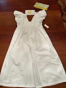 NEW $148 MAEVE Anthropology 100% COTTON POPLIN flutter slvv-neck DRESS Womens XS - Picture 1 of 9