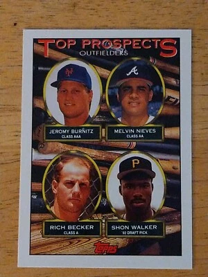 1993 Topps Baseball #658 Jeromy Burnitz/Melvin Nieves/Rich Becker/Shon Walker RC - Image 1 of 2