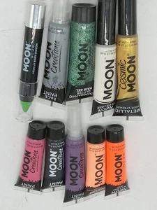 Moon Glow vernici al neon viso e corpo, colori assortiti, eyeliner al neon, striature per capelli - Foto 1 di 10