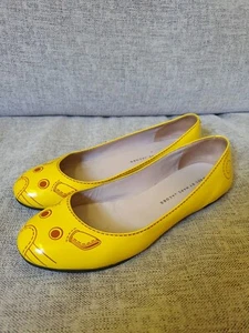 Marc By Marc Jacobs Yellow Leather Flat Ballet Flat Shoes Sz 38.5 Exc Condition - Picture 1 of 8