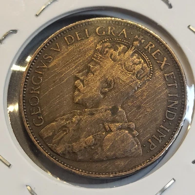 1918 Canada 1 One Large Cent Penny Coin - George V - High Grade AU - Image 1 of 4