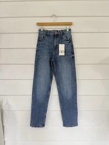 NEW Zara MOM FIT HIGH RISE SLIM MOM LEG ANKLE COMFORT Size 2 Waist  26 y686b - Picture 1 of 16