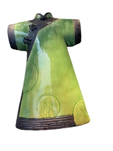 Chinese Green Crackle Porcelain Vase Imperial Robe With Key Fret & Roundels  - Picture 1 of 15