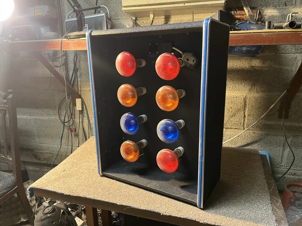 Vintage disco light box case sound to light style Bulgin 70s 80s coloured bulbs - Image 1 of 4