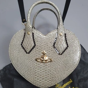 Vivienne Westwood Heart Shoulder bag Grey Croc Orb - VGC - Picture 1 of 8