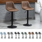 Breakfast Bar Stools Set of 2 Leathaire Bar Chairs with Swivel Seat