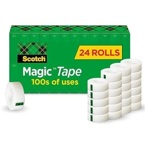 Scotch Magic Tape Value Pack 3/4" x 1000" 1" Core Clear 24/Pack - Imagen 1 de 1