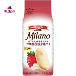 Milano Biscotti al Cioccolato Bianco Aromatizzati alla Fragola, Sacchetto da 7 Oz - Foto 1 di 6