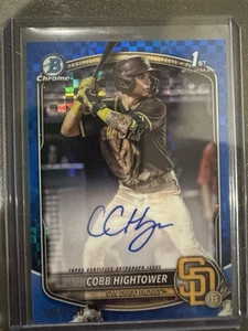 2025 Bowman Chrome Cobb Hightower CPA-CHI Blue Geometric Refractor Auto /150 - Picture 1 of 3