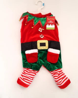 Disfraz Happy Howlidays Mascota Elfo Jingle Bells Talla S Perro Ropa de Navidad Foto 1 de 4