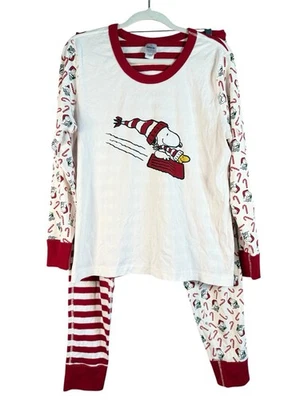 Hanna Andersson Peanuts Holiday Long John Pajamas Set Adult Unisex Size XXL - Image 1 of 4