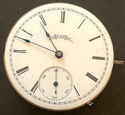 Antique 1888 Elgin Grade 94 Pocket Watch Movement Running Ticks 6s 11j USA - Изображение 1 из 4