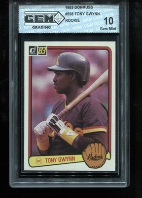 Тони Гвинн дебютант 1983 Donruss #598 RC карта MVP HOF San Diego Padres GEM новый 10 - Изображение 1 из 2
