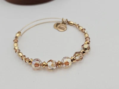  Alex and Ani 施华洛世奇水晶串珠发光 II 金色手链 ✨️  — 第 1/4 张图片