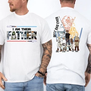 Star Wars Dad Shirt, Custom Fathers Day Shirt With Kids Name, Father Custom Tee - Picture 1 of 3