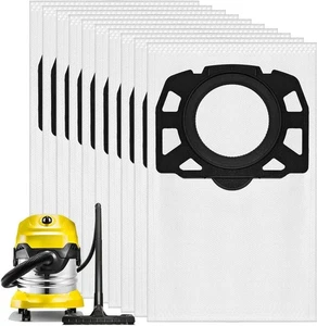 10 Pack KFI 487 Vacuum Cleaner Bags Compatible with Karcher Wet & Dry  - Picture 1 of 7