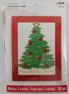 Recollections Light up Card Kit Warm Holiday Wishes Christmas Tree New 2 Cards - Picture 1 of 3