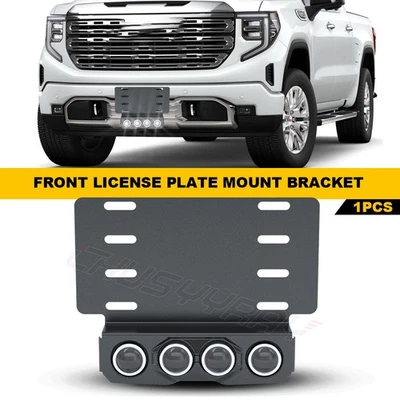 Fit For 2009-2014 Ford F150 Front Bumper License Plate Bracket kit w/LED - Image 1 of 4