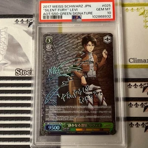 PSA 10 Weiss Schwarz Attack on Titan Levi Signed SP AOT/S50-025 SP Japanese - Picture 1 of 2