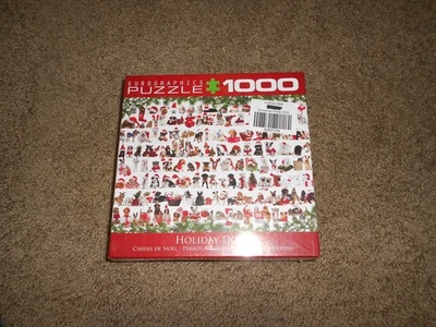 EuroGraphics Holiday Dogs Jigsaw Puzzle 1000 Pieces Puppies Christmas XMAS - Image 1 of 2