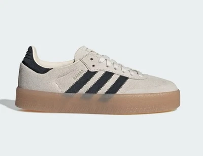 adidas Women's Size 6 Samba Sambae Cream Sneakers JR1437 Shoes Suede Black NEW - Image 1 of 4
