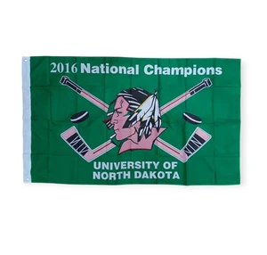 University of North Dakota Fighting Sioux 2016 National Champions Hockey Flag - Picture 1 of 1