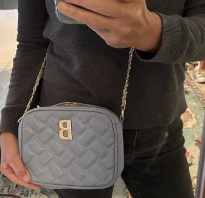 NWOT Bebe quilted Purse light blue Gold chain strap crossbody or clutch Elegant - Image 1 of 4