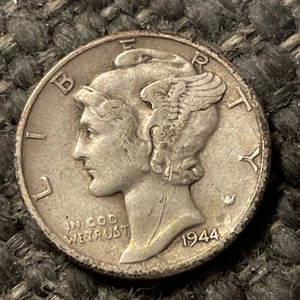 1944 Mercury Dime Silver Coin - Picture 1 of 2