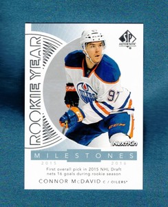 2017-18 SP Authentic Hockey #RYM-CM CONNOR McDAVID Rookie Year Milestones