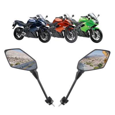 Espelhos retrovisores laterais adequados para Kawasaki NINJA 650R 2009-2016 2011 2014 preto novo - Imagem 1 de 4