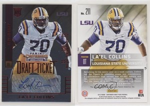 2015 Contenders Draft Picks College Ticket Red Foil La'el Collins Rookie Auto RC