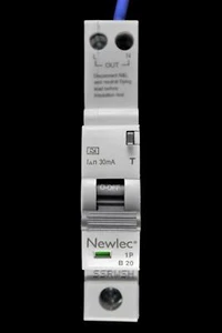 NEWLEC 20 AMP TYPE B 6kA 30mA RCBO NLRCBC2030B COMPACT - Picture 1 of 7